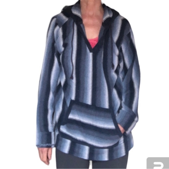 Mexican Baja blue hoodie sweater Size  XL 100% thick Cotton - Picture 12 of 12